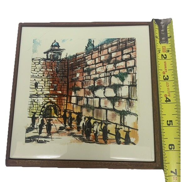 Raizman Original Western Wall Jerusalem Hand Painted Israel Ein Reb Art Tile - Picture 6 of 6